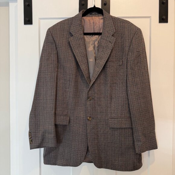 Chaps Ralph Lauren Vintage Houndstooth Wool Blazer Sport Jacket 42 Long Canada - Picture 3 of 16